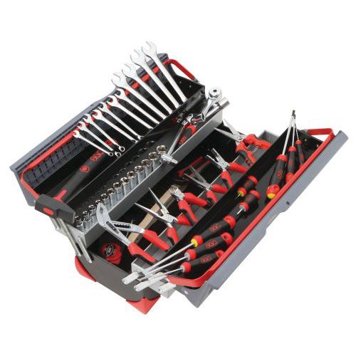 CAISSE A OUTILS TOLE BI-MATIERE AVEC COMPOSITION 50 OUTILS - SAM
