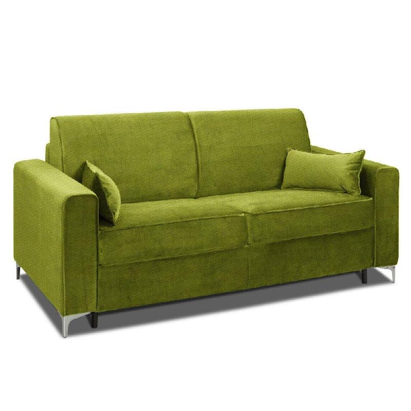 Canapé convertible express Jackson 160cm - Sommier lattes - Tweed vert - Matelas 16 cm - Système ouverture rapide_0