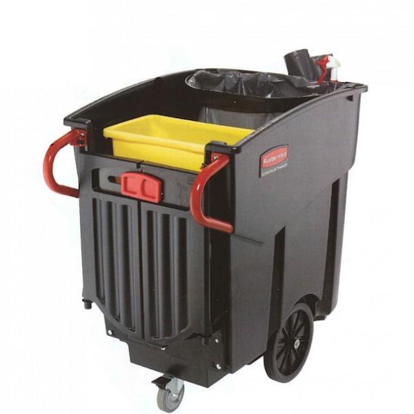Poubelle de tri sélectif 60 litres - Noir - Plastibac - Polypropylène recyclable et couvercle coloré_0