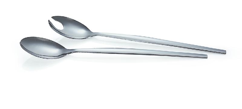 COUVERTS À SALADE EN ACIER CHROMÉ 2 PIÈCES