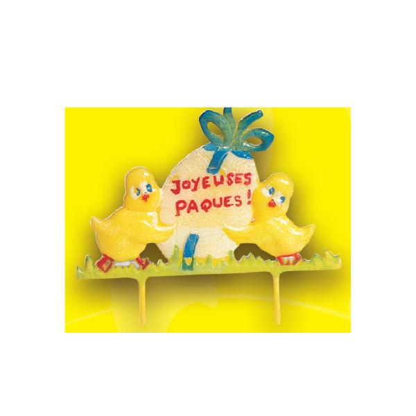 DÉCORATION GÂTEAUX PÂQUES POUSSINS JOYEUSES PÂQUES