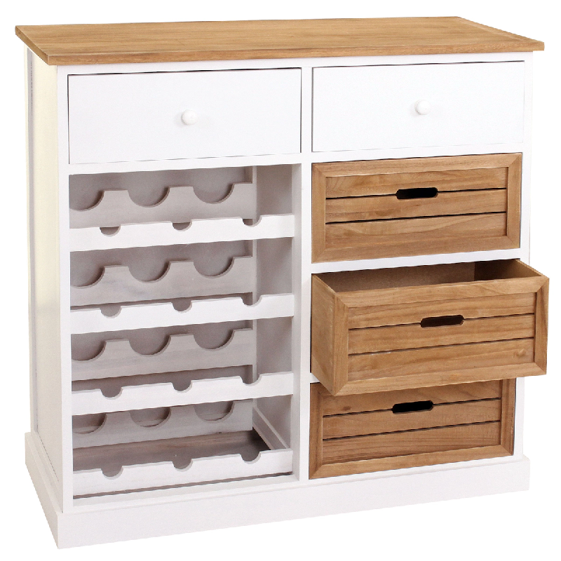 Décoshop26 - Casier à vin casier pour 12 bouteilles avec tiroirs style rustique 86x87x37cm 04_0004316 - 3000591632694_0