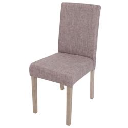Décoshop26 - Chaise de salle à manger cuisine en tissu gris clair pieds en bois marron design moderne 04_0002355 - marron 3000272632692_0