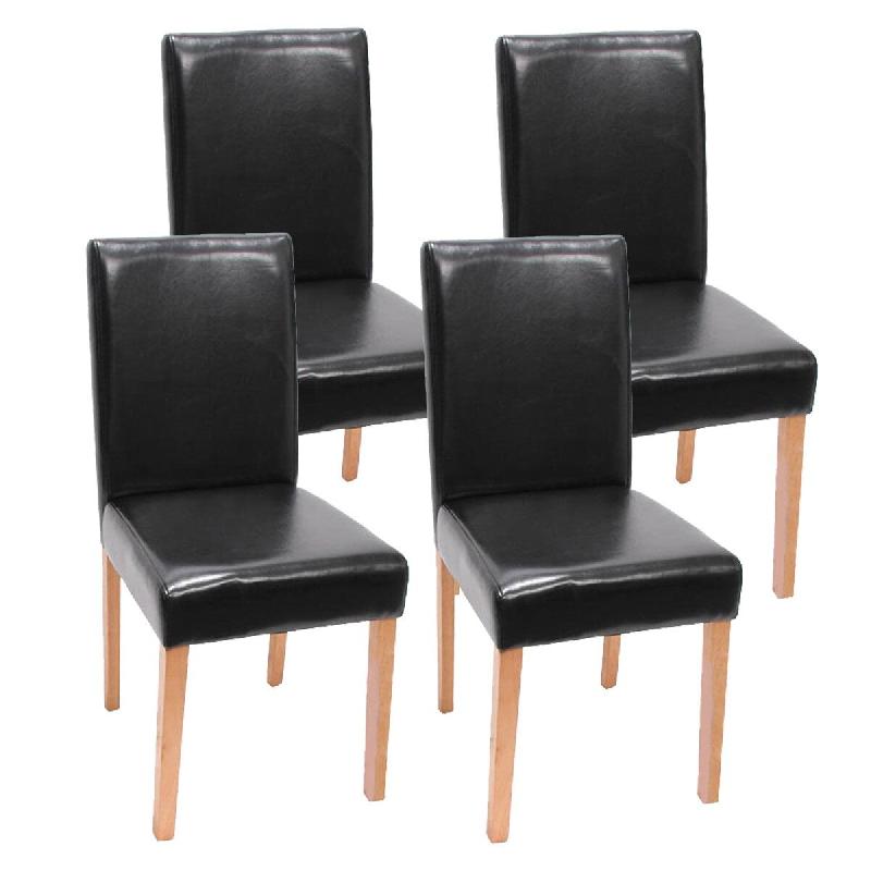 Décoshop26 - Lot de 4 chaises de salle à manger synthétique noir pieds clairs CDS04145 - noir 3000075385757_0