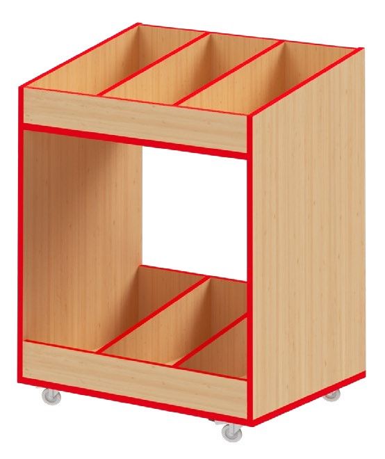 Desserte à roulettes - Bac à livres - Réf. LEC.CHB-LC - Dimensions L800mm x H980mm x P600mm_0