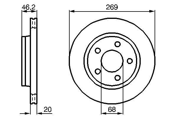 Disque de frein Bosch 0986478316 - ventilé à l'intérieur - boîte de 2 disques - pour assemblage arrière_0