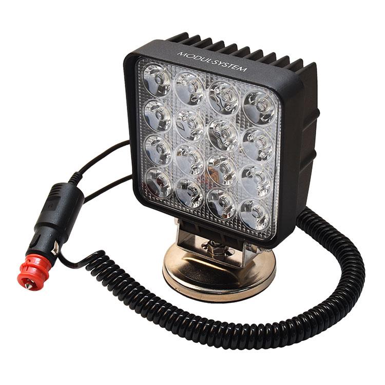 Feu de travail magnétique 48W 12/24V - 16 LED - Base anti-rayure - IP67 - 19764-03_0