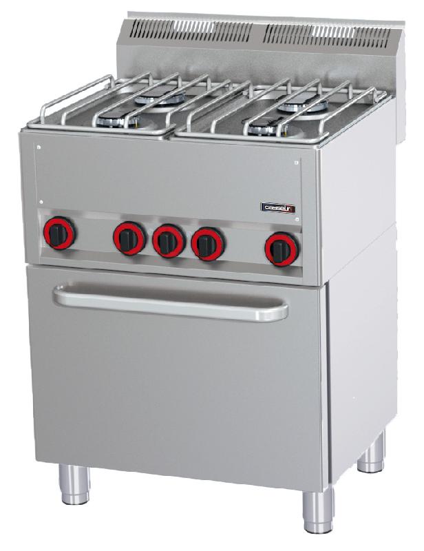Fourneau gaz 4 feux avec four électrique ventilé GN 1/1 P 66_0