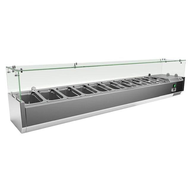 Gastro-Inox Vitrine réfrigérée à poser en acier inoxydable 10 x GN1/4 - 7445908516513_0