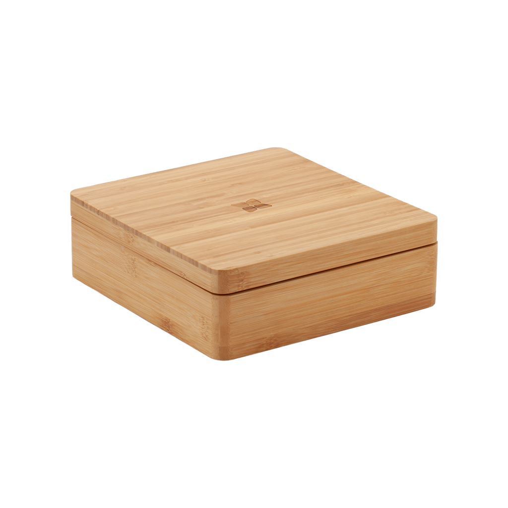 Grande boîte de présentation en bambou - 9 packs de 12 avec compartiments et couvercle charnière_0
