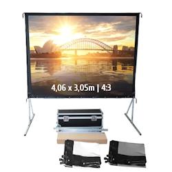 KIMEX Ecran de projection valise 4,06 x 3,05m - Format 4:3 - Toile Avant + Toile Arrière - 3700685408012_0