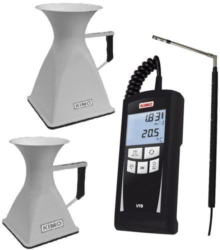 KIT PROMEVENT - THERMO-ANÉMOMÈTRE À FIL CHAUD TÉLESCOPIQUE 0.15-30 M/S, 0-+50°C, ÉCRA