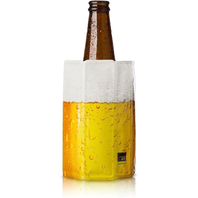 MANCHON RAFRAÎCHISSEUR DE BIÈRE PLASTIQUE JAUNE - VACU VIN - RAPID ICE