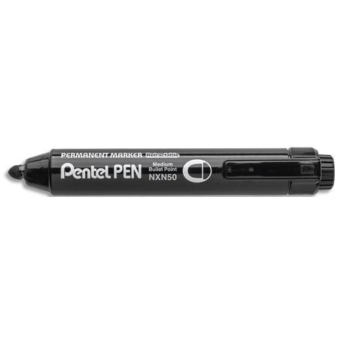 MARQUEUR PERMANENT PENTEL NXN50 - RETRACTABLE - POINTE OGIVE 6 MM - TRAIT 1,3 MM - NOIR