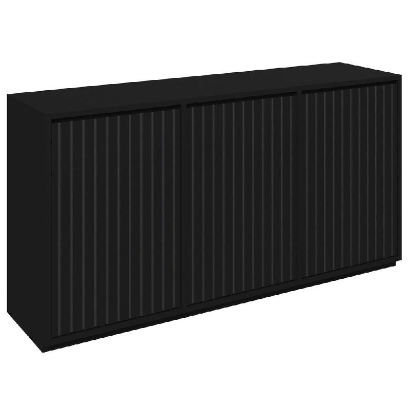 Meuble Vertigo T03 6 tiroirs à l'anglaise MDF noir et noir 180x47x93cm_0