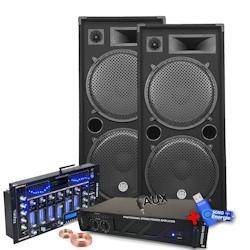 Pack Sono Ibiza Sound 4000W 2 Enceintes Bm Sonic, Ampli, Table Bluetooth/USB, Câbles , Mariage, Salle des fêtes DJ+clé USB 32Go - 3666638044754_0