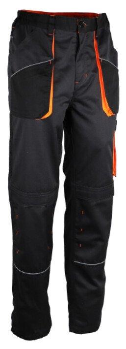 Pantalon de travail 245G/M² Polyester/ Coton noir et orange PRAGUO - Tailles : S_0