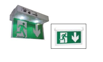 Porte pictogramme pour plafond (drapeau) - Compatible avec BAES évacuation 2020001 et références 2020100, 2020300, 2020400_0
