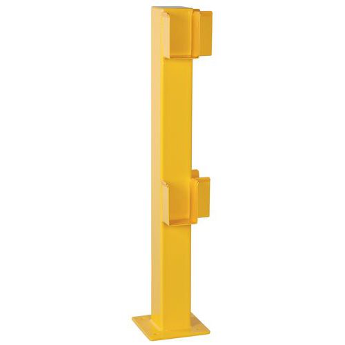 POTEAU ACIER D'ANGLE 1M AVEC LANGUETTES U POUR BARRIÈRE SÉCURITÉ - CRASH STOP