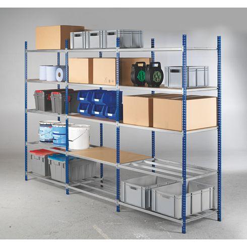 RAYONNAGES INDUSTRI’PRO ÉLÉMENT DÉPART H 200 X L 129 X P 60 CM TÔLE D'ACIER GALVANISÉ BLEU