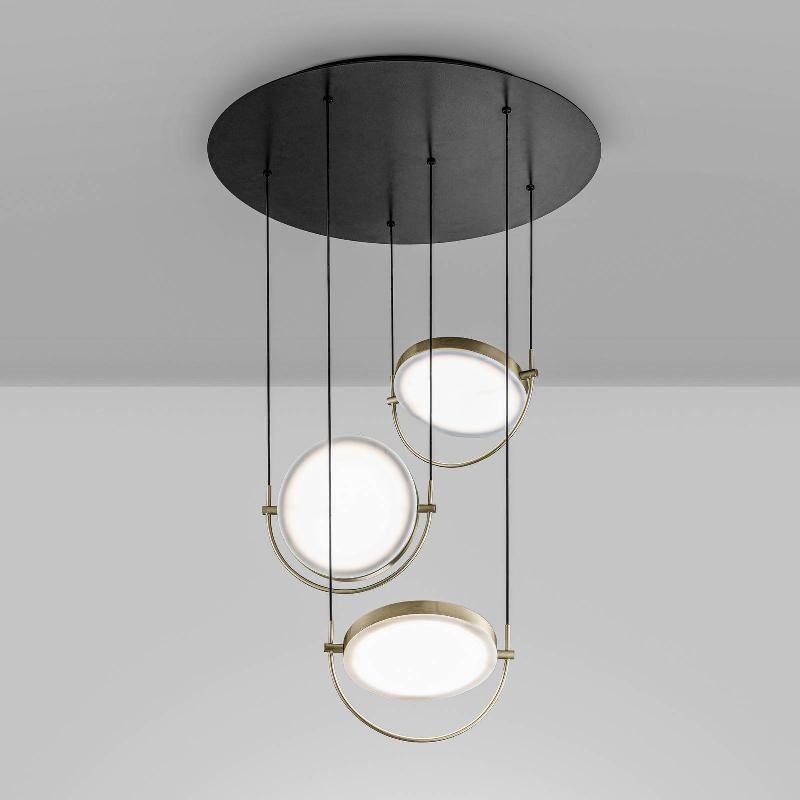 SIL-LUX SUSPENSION LED GIOTTO, À 3 LAMPES, DORÉE