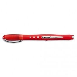STABILO ROLLER WORKER COLORFUL ROUGE, GRIP INTÉGRAL, ENCRE LIQUIDE, POINTE MOYENNE 0,5MM