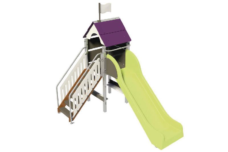 STRUCTURE CITADELLE DONJON - ACIER - SCELLEMENT - POLY - GRIS/PRUNE-WIKI CAT - MANUTAN COLLECTIVITÉS