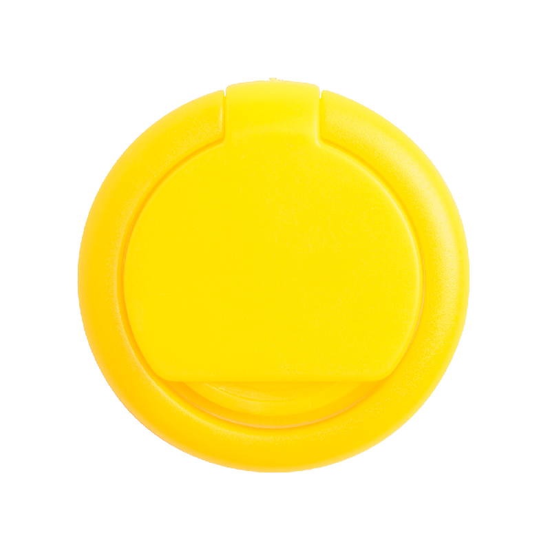 Support pour téléphone portable - plastique rond auto-adhésif avec jeton chariot - couleur jaune - 4g_0