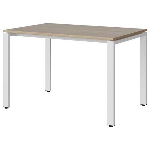 TABLE RECTANGULAIRE MALIBU 120X80 T6 CHANT SOUDÉ CHÊNE/BLANC - MANUTAN EXPERT