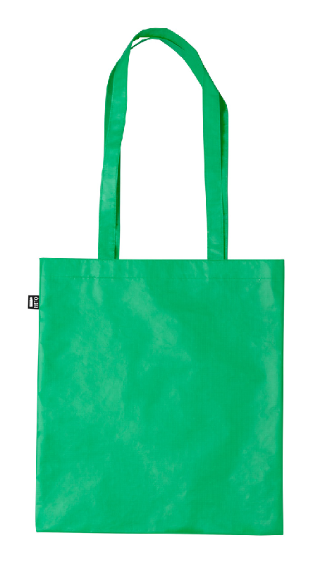 Tote bag publicitaire en RPET - anses longues - laminé 100 g/m² - couleur verte_0