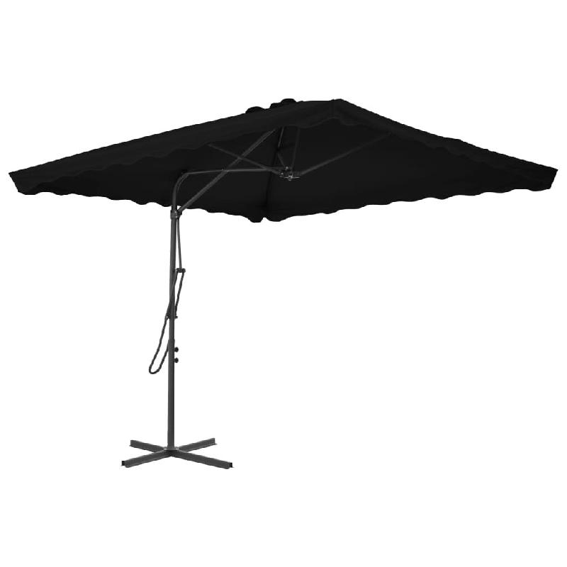 VidaXL Parasol de jardin avec mât en acier noir 250x250x230 cm Modèle Helios Panorama Évasion - noir 312516_0
