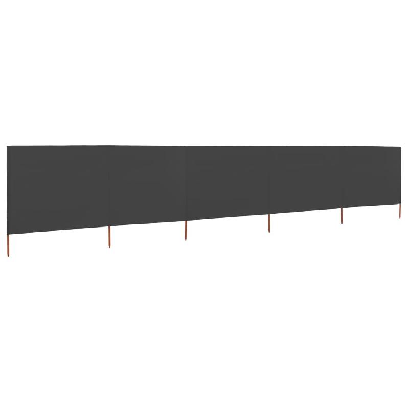 VidaXL Paravent 5 panneaux Tissu 600 x 160 cm Anthracite Modèle Ventura Vent - noir 47168_0