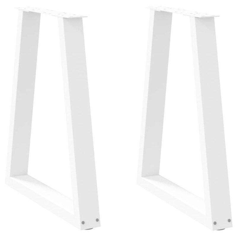 VidaXL Pieds De Table à Manger En Forme De V, 2 Pièces, Blanc, 60 X (72 73) Cm, Acier - blanc 8721102957307_0