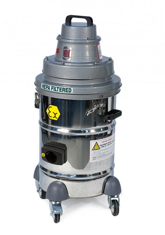 Aspirateur industriel ICA PLANET 22 ATH - spécial poussières nocives - 1200W - cuve inox 30L - filtre HEPA H14_0