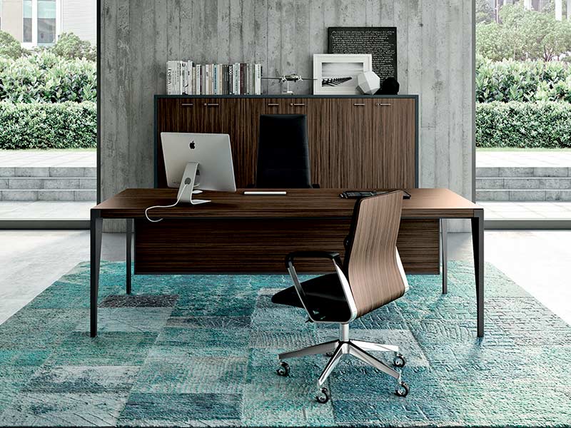 Bureau de direction, finition plateau en bois ou cuir - Wilson_0