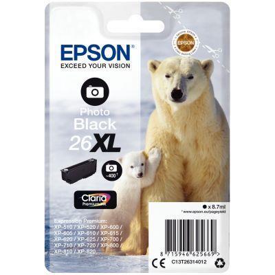 Cartouche jet d'encre Epson T263140 - Noir photo haute capacité - Référence C13T26314010_0