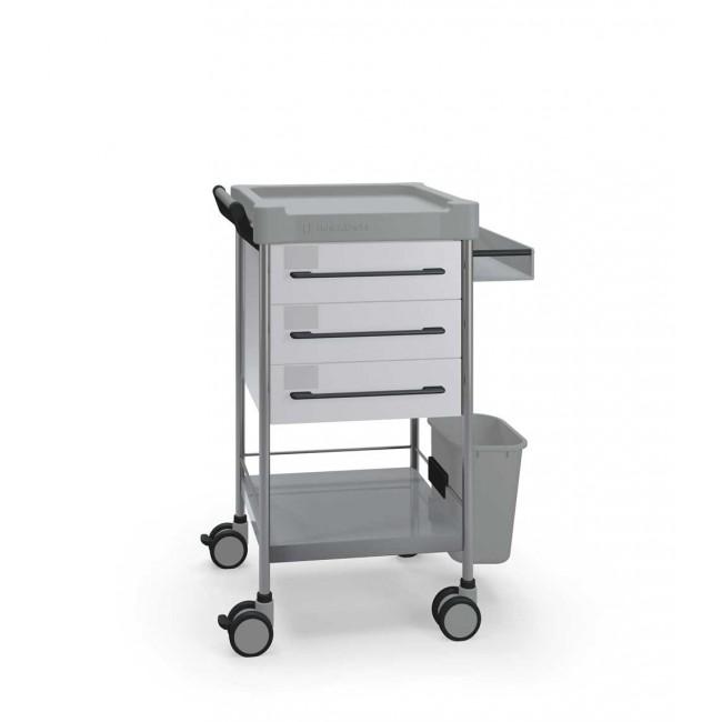 Chariot de soin INSAUSTI Mod. Q610 - Tiroirs 3/130 - Réf. 61-Q610 - Structure inox et polypropylène résistante_0