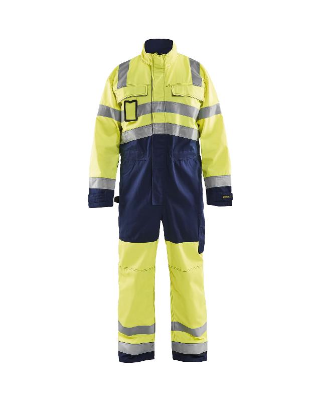 Combinaison 6373 manches longues haute visibilité - Blaklader - polyester et coton satiné, bleu et jaune fluo, norme EN 14404 et EN 20471_0