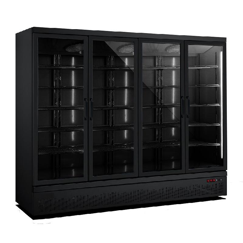 Combisteel - vitrine réfrigérée positive 4 portes vitrées noire_0