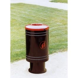 Corbeille de propreté Gascogne - pied cylindrique - 60L - réf. 8208101 - couvercle réducteur et seau électrozingué_0