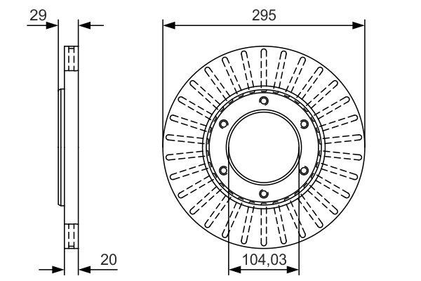 Disque de frein Bosch 0986479U33 - ventilé - boîte de 2 disques - côté avant_0