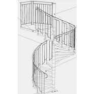 Escalier hélicoïdal basic - constructions industrielles du rhone - diamètre fût central 101.6 mm - diamètre 1400 à 3800 mm_0