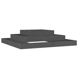 Helloshop26 - Jardinière bac lit surélevé plantes fleurs terrasse jardin 110 x 110 x 27 cm bois massif de pin gris 02_0037310 - 3000217770557_0