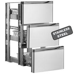 Kit bloc tiroirs en acier inox AISI 304 - (1/3+1/3+1/3) x tav - Dimensions internes 410x435xh190 mm_0