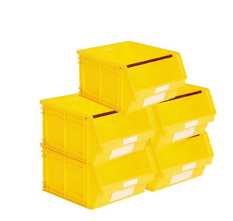 Lot de 5 bacs à bec plastique 63l jaune_0