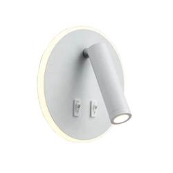 Papuq Applique de lecture LED double allumage, blanc mat, 3+9W, 3000K - blanc acier 8436613831212_0