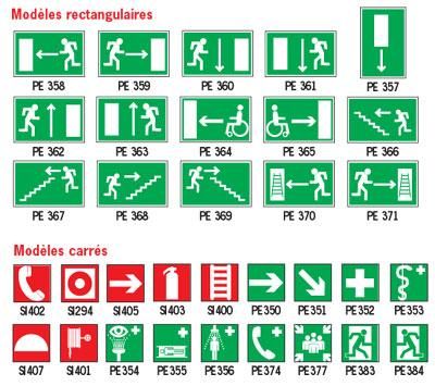 PICTOGRAMMES D'ÉVACUATION PRESTIGE SUR ALUMINIUM