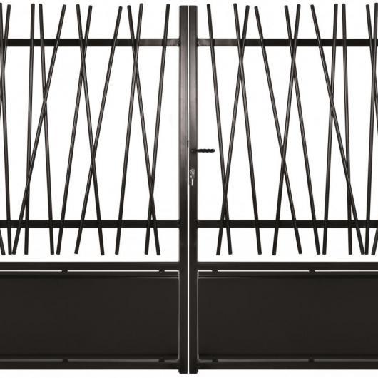 Portail - portillon droit - soubassement tôle - ossature 35x35x2 - barreaudage tube 17x2_0