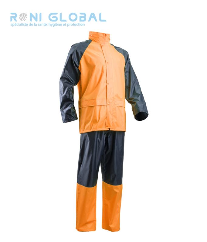 Ensemble de sécurité fluo coupe-vent et anti-pluie - Polyester enduit PVC souple - PVC Set Coverguard_0