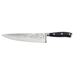 Sabatier Trompette Carbon - Couteau de chef 20 cm martelé avec protection de lame - Acier inoxydable noir_0
